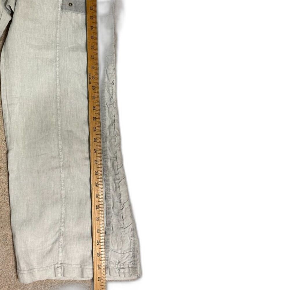 XCVI Linen Crop Pants M Gray Wide Leg Pull On Lightweight Casual Minimalist - Picture 6 of 6